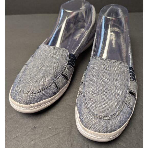 Grasshoppers Janis Fisherman Canvas Sneakers WOMENS 9 Blue White Slip On Cruise - Picture 1 of 11
